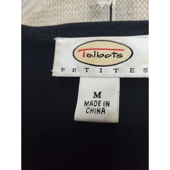 TALBOTS Petites Silk/Cashmere Blend Sequined 3/4 Sleeve Button-Up Cardigan Sz MP - Picture 3 of 6